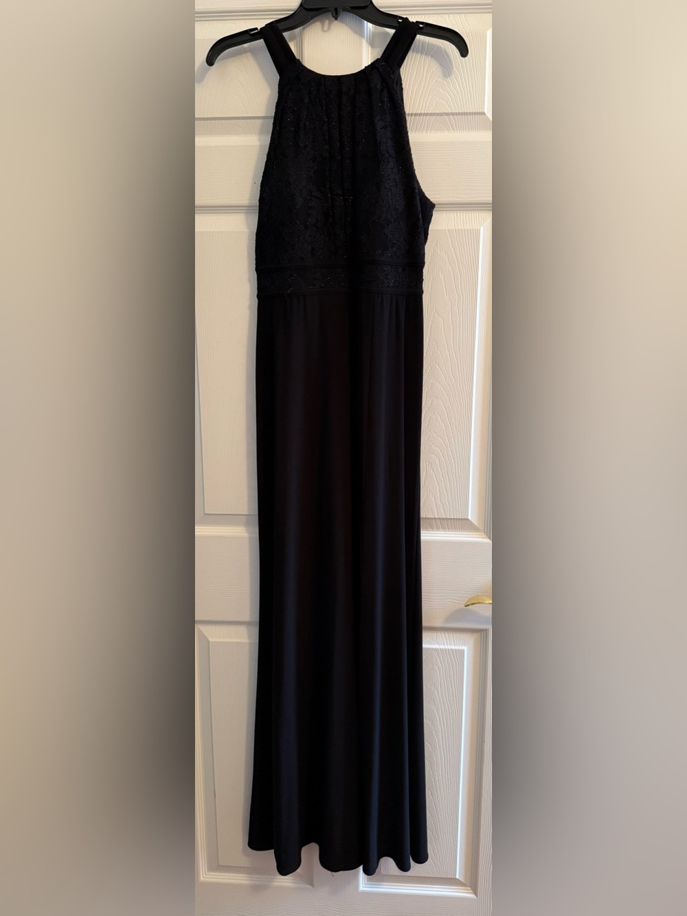 Morgan & Co. Black Halter Evening Gown